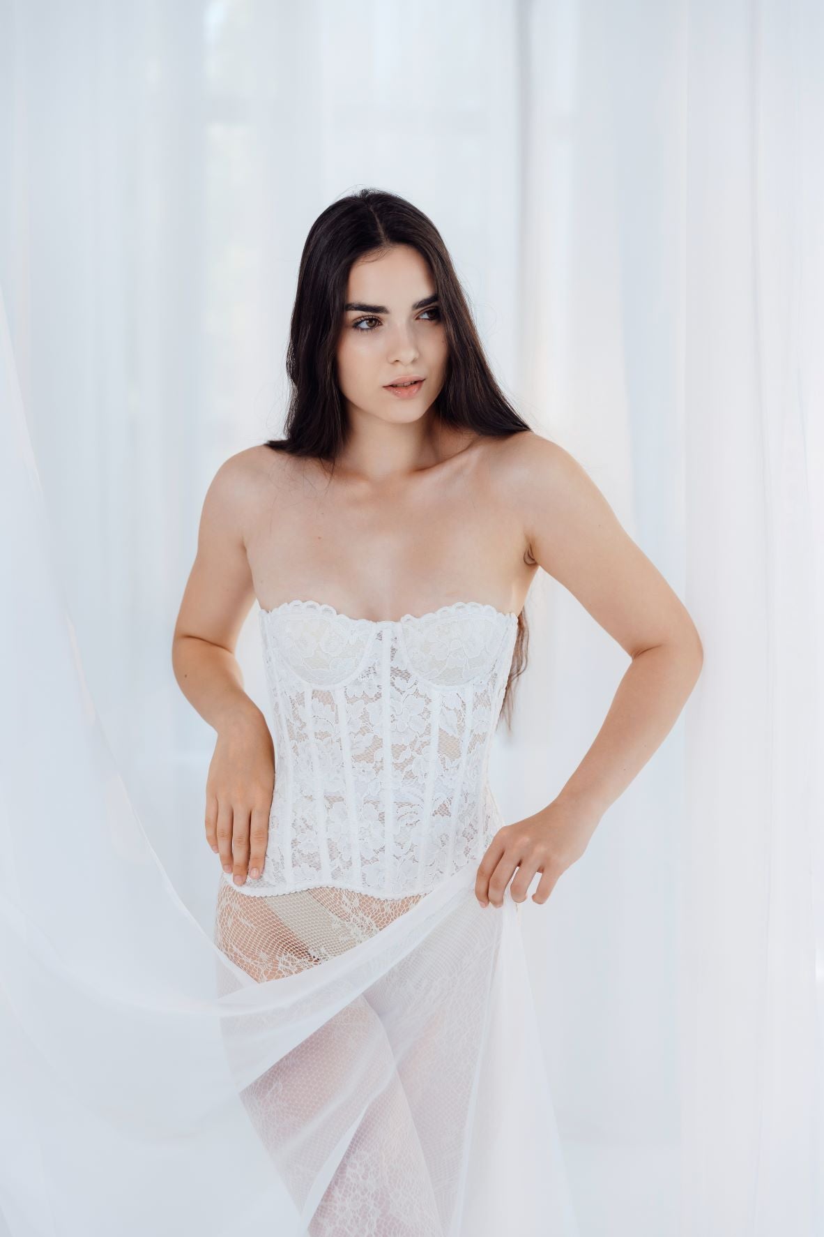 Lace Desire corset / білий